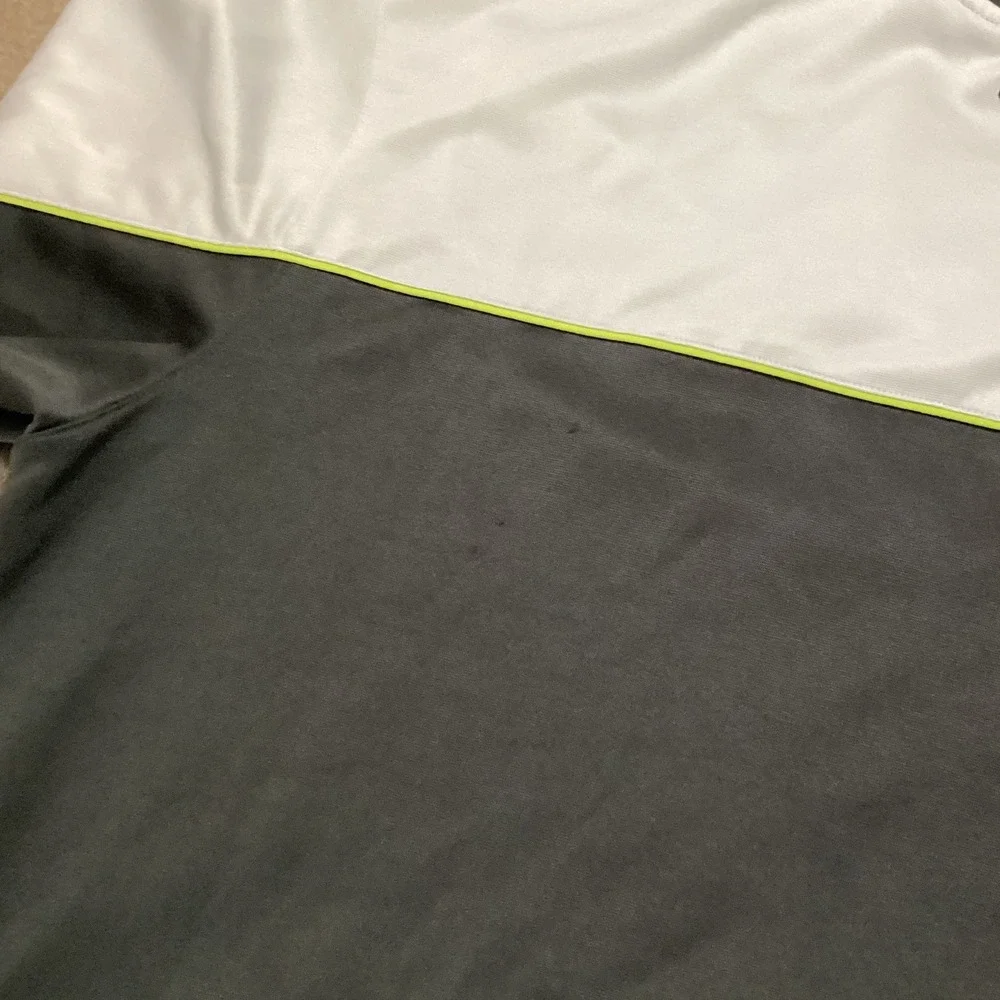 Nike Track Jacket Mens XL Grey Charcoal Good Neon Lime Color Block Activewear
